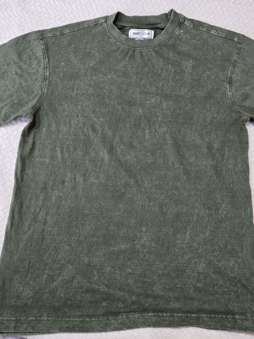 Saint x Louis Collab Men's Apparel Relaxed Boxy Fit Green T- Shirt Small